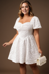 Fable Plus Size Corset Short Sleeve Dress