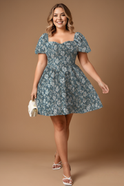 Fable Plus Size Corset Short Sleeve Dress