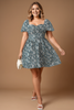Fable Plus Size Corset Short Sleeve Dress