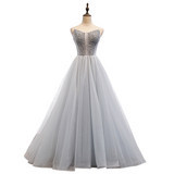 Plus Size Silver Corset Ball Gown