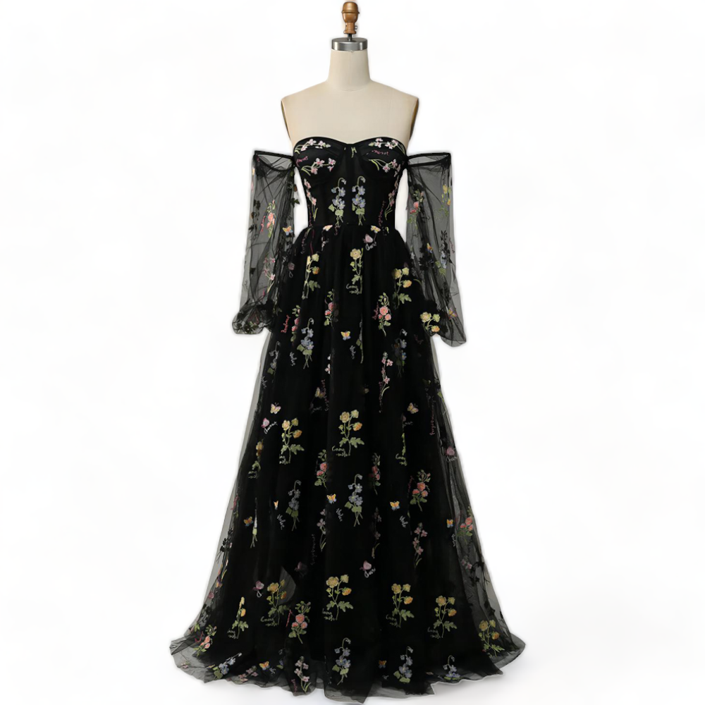 Sophiah Plus Size Corset with Sleeves Evening Dress– Hello Curve