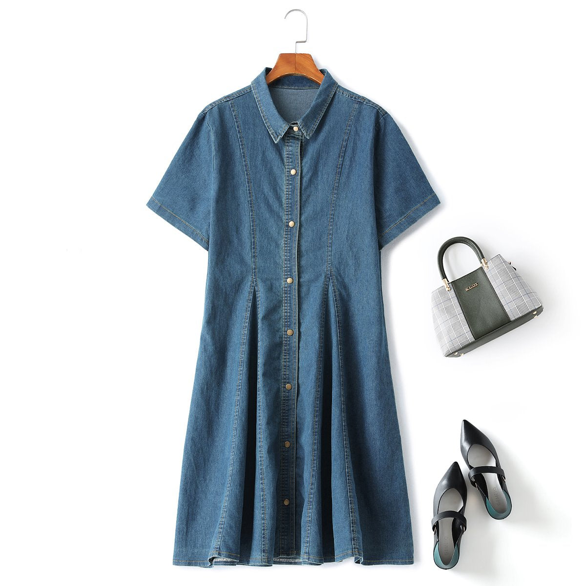Venus Plus Size Denim Shirt Dress– Hello Curve