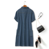 Plus Size Denim Shirt Dress - Back View