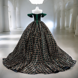 Plus Size Emerald Green Gown - Back with Train