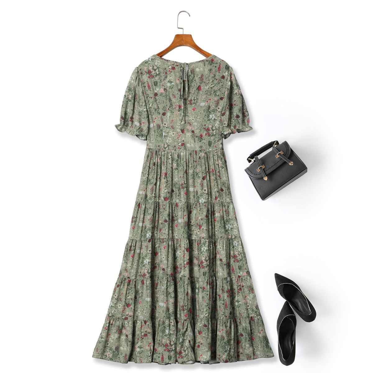A-Line Pleated Tulle Floor-Length Dress Daffodil Plus Size