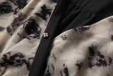 Plus Size Floral Wrap Long Sleeve Dress - chest button