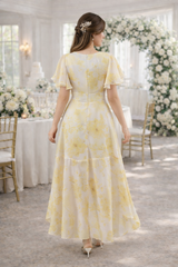 Soleia Plus Size Floral Chiffon Hi-Low Dress