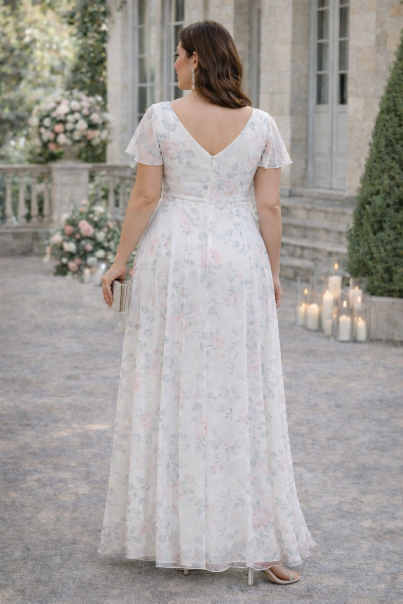 Liora Plus Size Floral Chiffon Maxi Dress