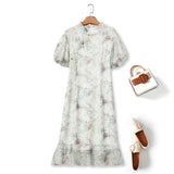 Plus Size Floral Chinese Dress