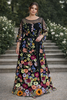 Elara Plus Size Embroidered Floral Maxi Dress