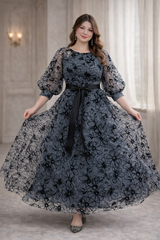 Celestine Plus Size Floral Organza Maxi Dress
