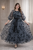 Celestine Plus Size Floral Organza Maxi Dress