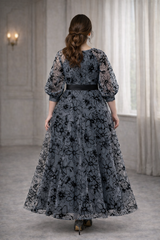 Celestine Plus Size Floral Organza Maxi Dress