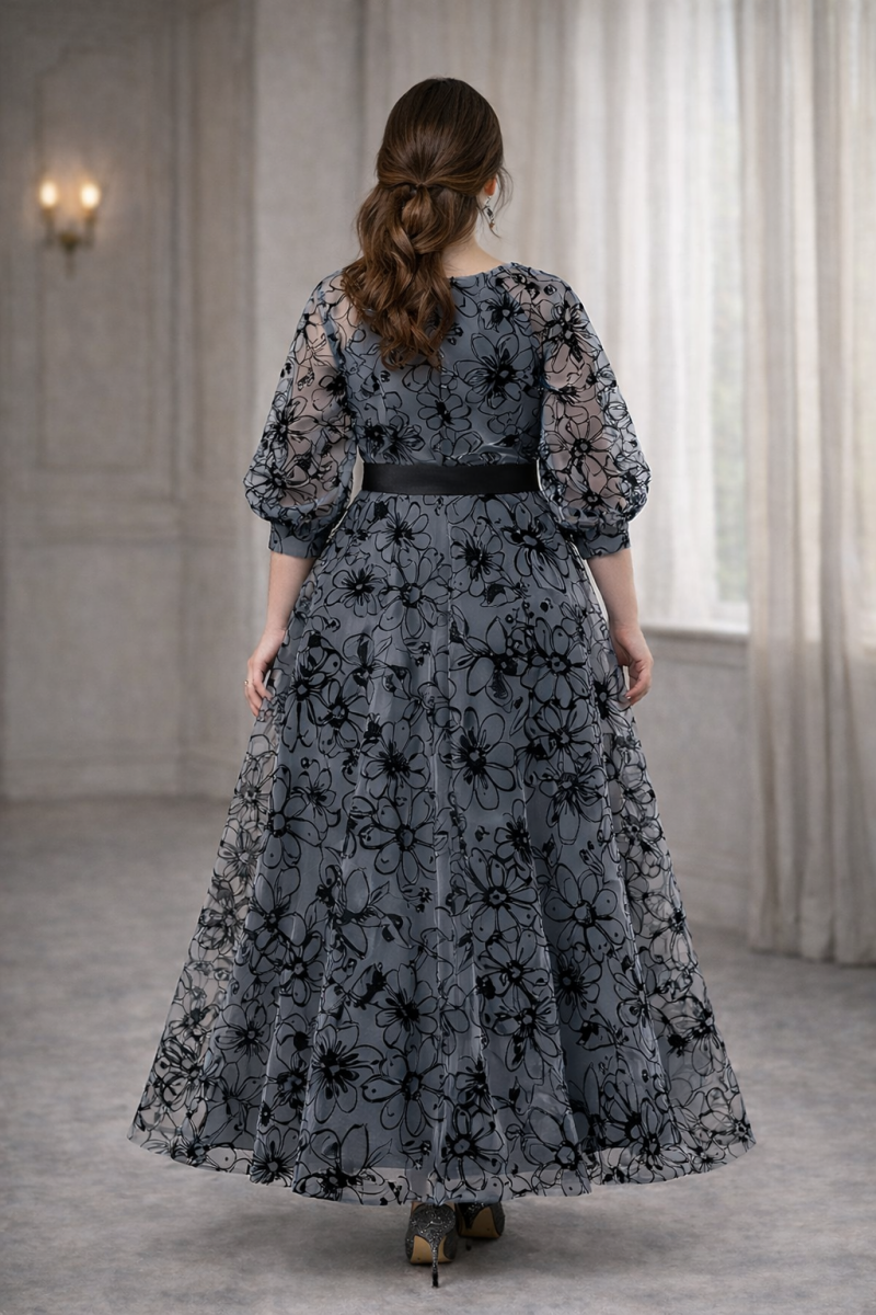 Celestine Plus Size Floral Organza Maxi Dress