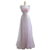 Plus Size Floral Sequins Gown