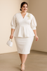 Veida Plus Size White Formal Outfit Set