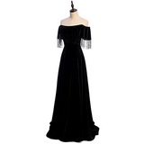 Plus Size Frill Off Shoulder Evening Dress