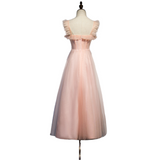 Plus Size Pink Pleat Tulle Midi Dress