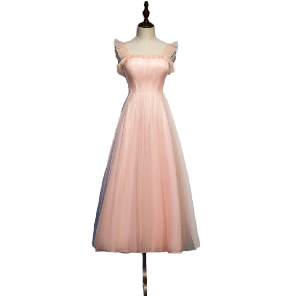 Sleeveless One Shoulder Tulle Pleated Dress Marigold Plus Size