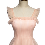Plus Size Pink Pleat Tulle Midi Dress