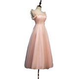 Plus Size Pink Pleat Tulle Midi Dress