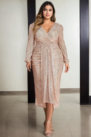 Plus SIze Gold Champagne Cocktail Dress