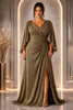 Marceline Plus Size Gold Evening Maxi Dress