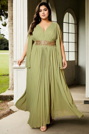 Plus Size Grecian Cape Evening Dress
