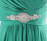Plus Size Grecian Evening Dress - Diamante Waist