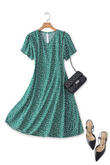 Dixie Plus Size Green Ditsy Floral Dress