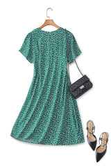 Dixie Plus Size Green Ditsy Floral Dress