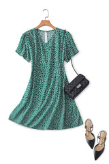 Dixie Plus Size Green Ditsy Floral Dress