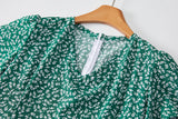 Dixie Plus Size Green Ditsy Floral Dress