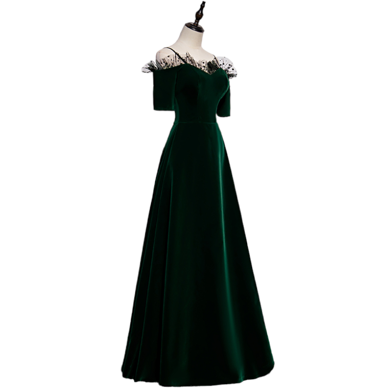 PLUS OFF SHOULDER MIDI DRESS IN GREEN
