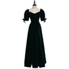 Plus Size Green Puff Sleeve Vintage Evening Dress