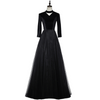 Plus Size High Neck Black Tulle Evening Dress