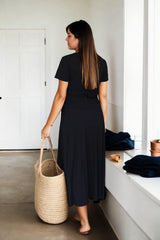 Plus Size Knit Blouse and A Line Skirt Set - Back