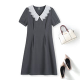 Plus Size Lace Collar Dress
