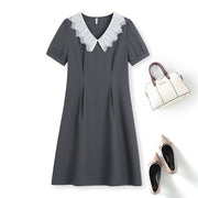 Plus Size Lace Collar Dress