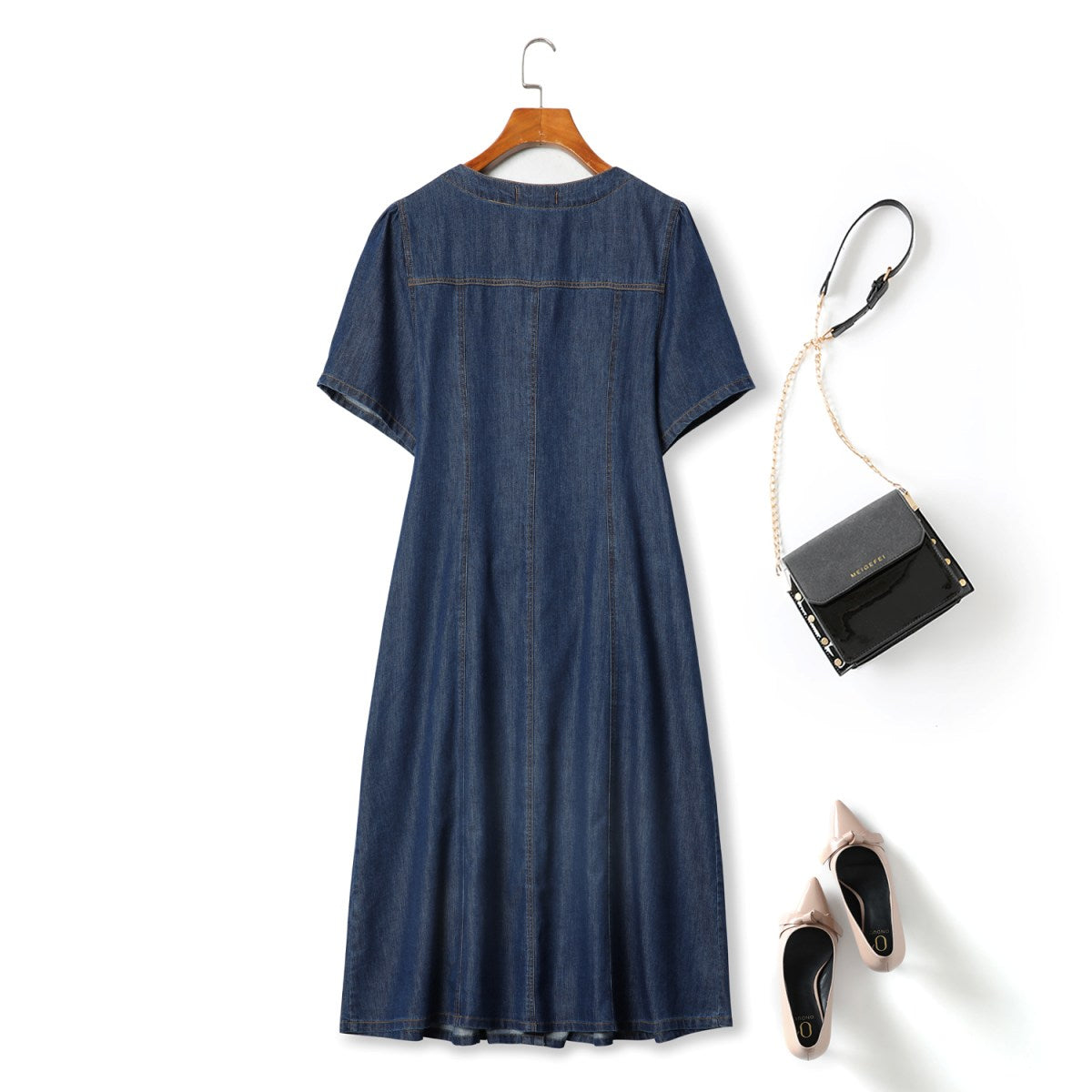 Londyn Plus Size Denim Lace Up Dress– Hello Curve