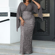 Plus Size Long Sleeve Evening Dress