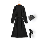 Plus Size Long Sleeve Shirt Dress - Back