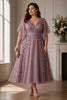 Isabelle Plus Size Floral Formal Midi Dress