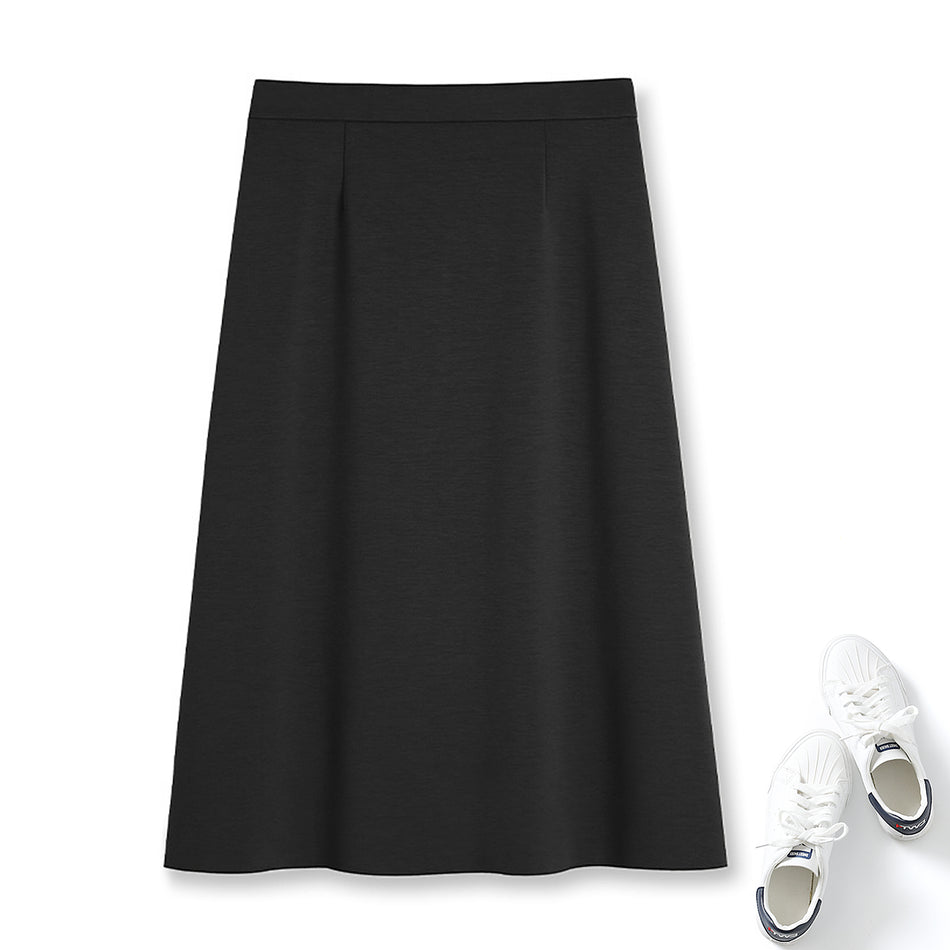 Plus Size Midi Skirt - Black