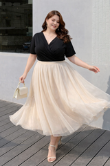 Plus Size Tulle Midi Skirt
