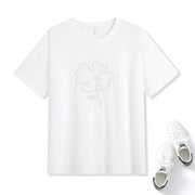 Plus Size Minimalist Flower Tee