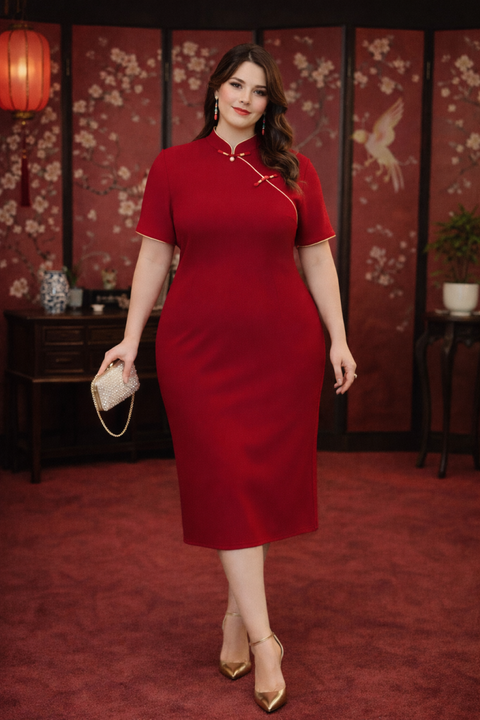 Meilin Plus Size Modern Qipao Dress