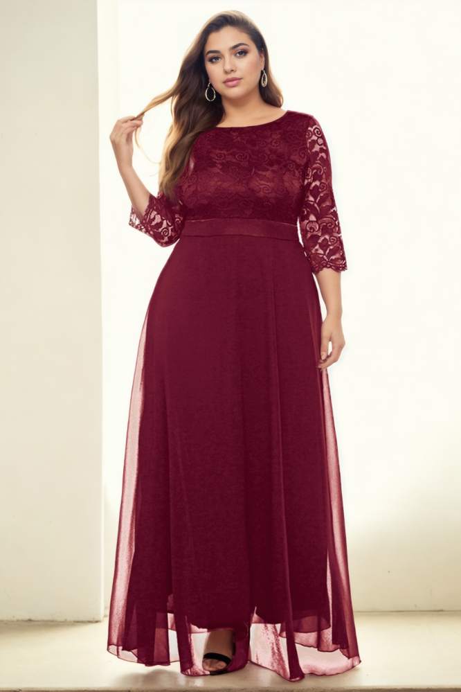 Amora Plus Size Modest Evening Dress– Hello Curve