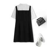 Plus Size Monochrome Pinafore Dress - Back View