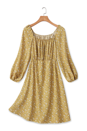 Plus Size Mustard Yellow Long Sleeve Dress